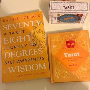Orange Tarot Book Set and Tarot Cards